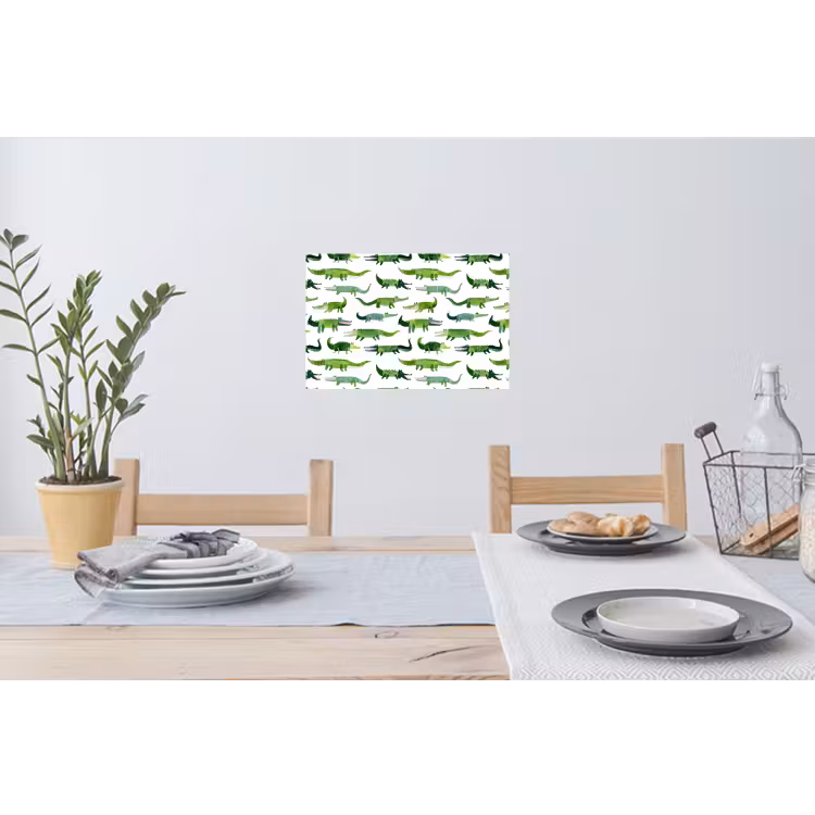 krokodillen - Speels - Groen Muursticker klein 286 -eettafel