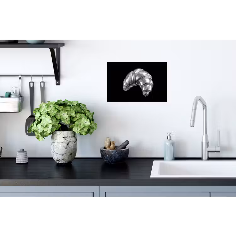Croissant - Metaal - Zilver Muursticker klein -keuken