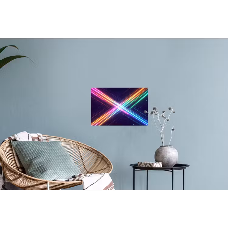 Kruisen - Lasterstralen - Neon Muursticker klein -plant
