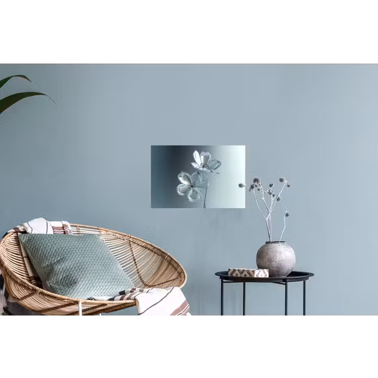 Kristal - Bloemen - Grijs Muursticker klein -plant