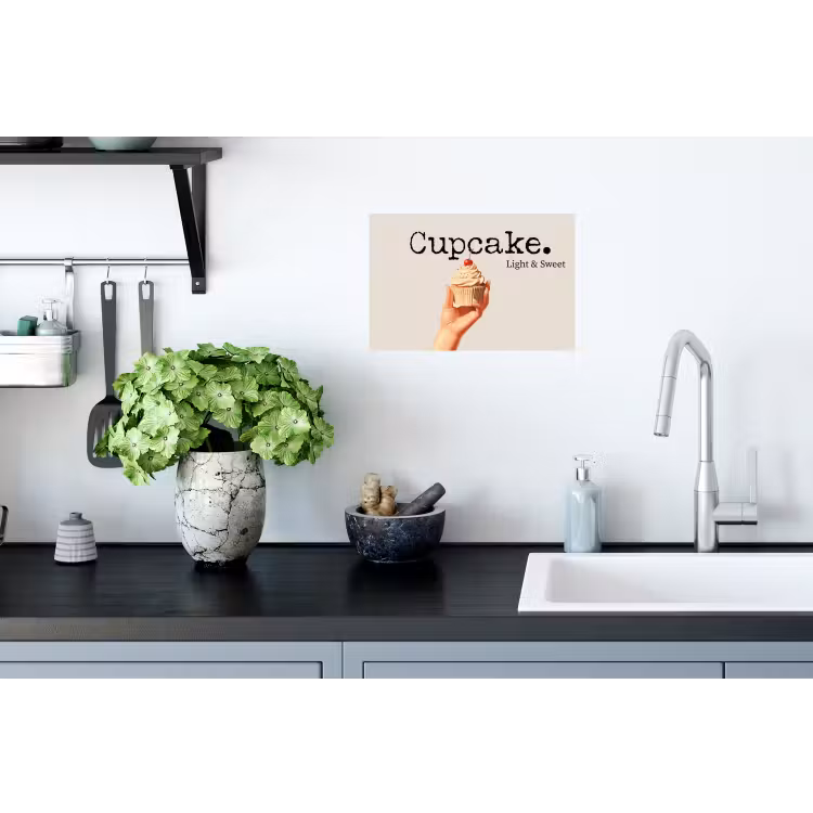 Cupcake - Zoet - Kers Muursticker klein -keuken