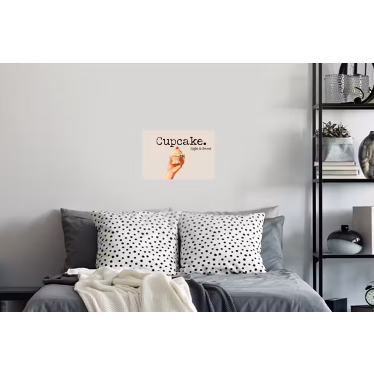 Cupcake - Zoet - Kers Muursticker klein -slaapkamer