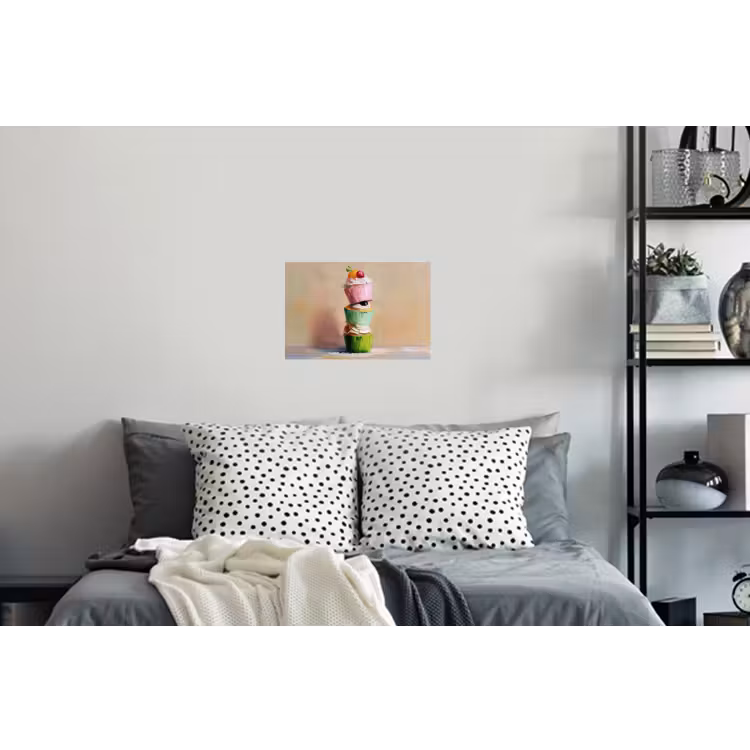 Cupcakes - Gestapeld - Kleurrijk - Fruit Muursticker klein -slaapkamer