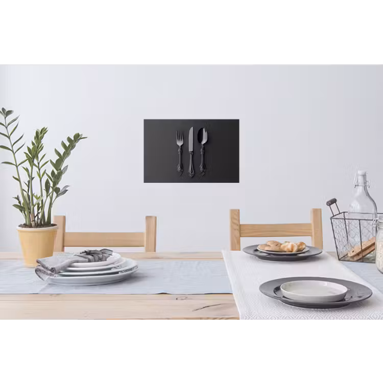Bestek - Zwart Muursticker klein -eettafel