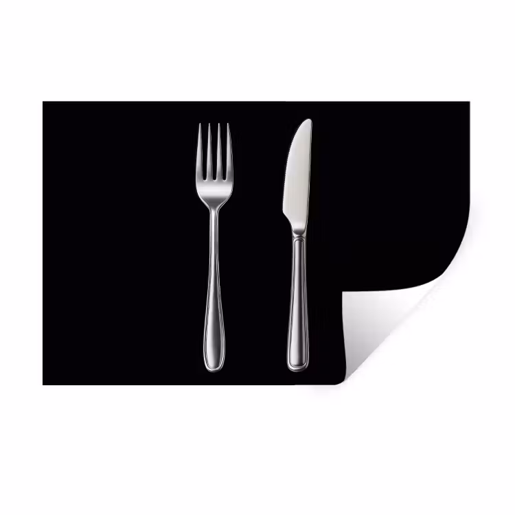 Bestek - Klassiek - Elegant Muursticker klein -3d