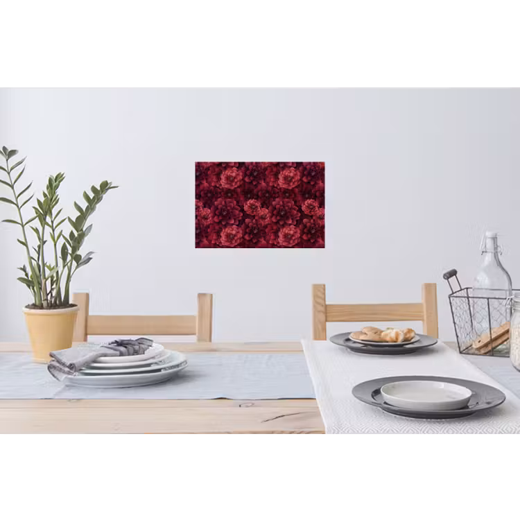 Dahlias - Bloemen - Rood Muursticker klein 286 -eettafel