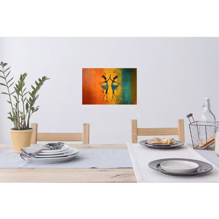 Dansen - Vrouwen - Verfstructuur Muursticker klein -eettafel