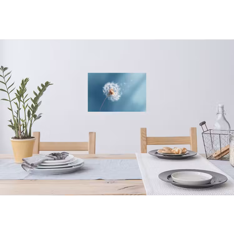 Paardenbloem - Wind - Blauw Muursticker klein -eettafel