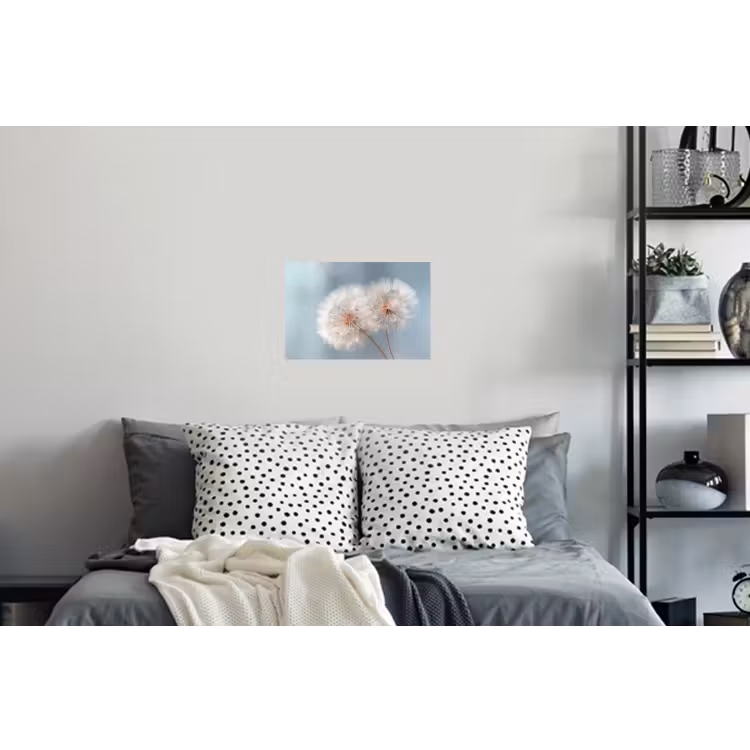 Paardenbloemen - Pluisjes - Wit Muursticker klein -slaapkamer