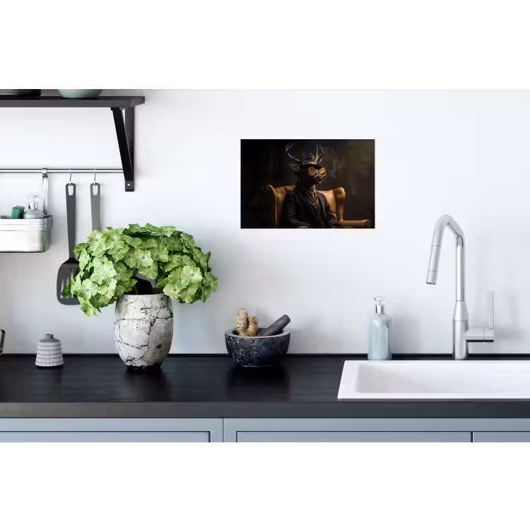 Hert - Zonnebril - Zwart - Pak Muursticker klein -keuken