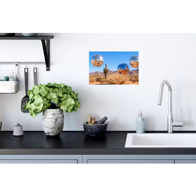 Wall Sticker - Desert - Mirror Ball - Art - Woestijn - Spiegelbal - Kunst Muursticker klein