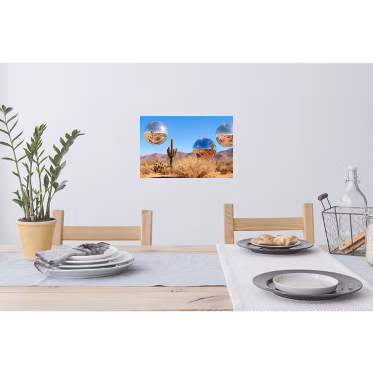 Wall Sticker - Desert - Mirror Ball - Art - Woestijn - Spiegelbal - Kunst Muursticker klein
