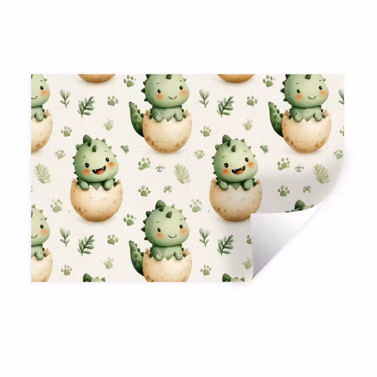 Dino - Eieren - Groen Muursticker klein 286 -3d