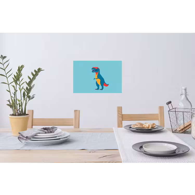 Dinosaurus - Blauw - Zonnebril Muursticker klein -eettafel
