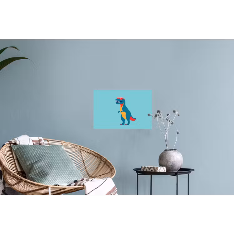 Dinosaurus - Blauw - Zonnebril Muursticker klein -plant