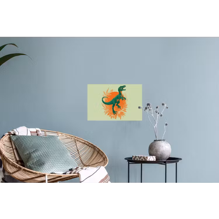 Dinosaurus - Groen - Planten - Cirkel Muursticker klein -plant