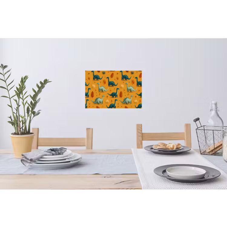 Dinosaurussen - Stekels - Herfstbladeren - Bruin Muursticker klein -eettafel