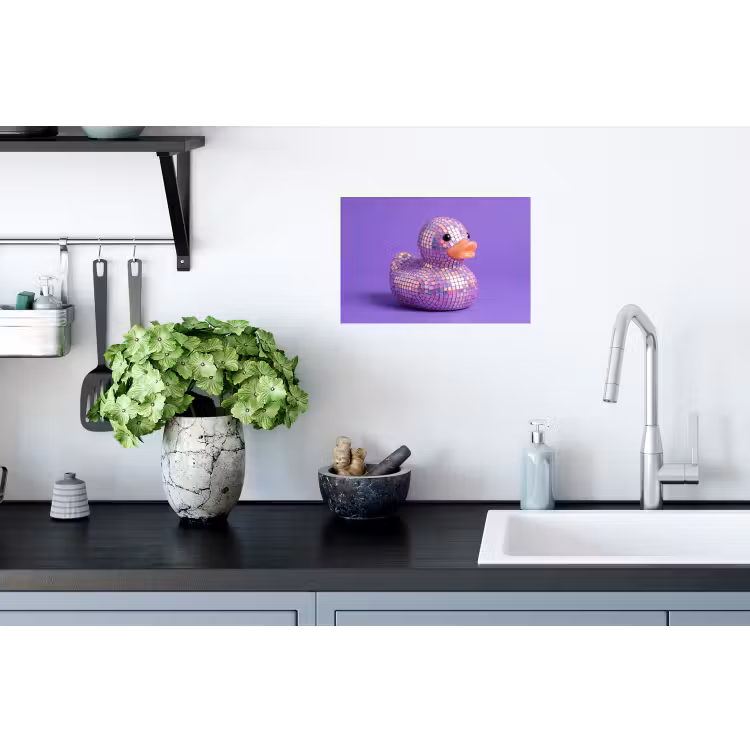 Disco - Eend - Paars Muursticker klein -keuken