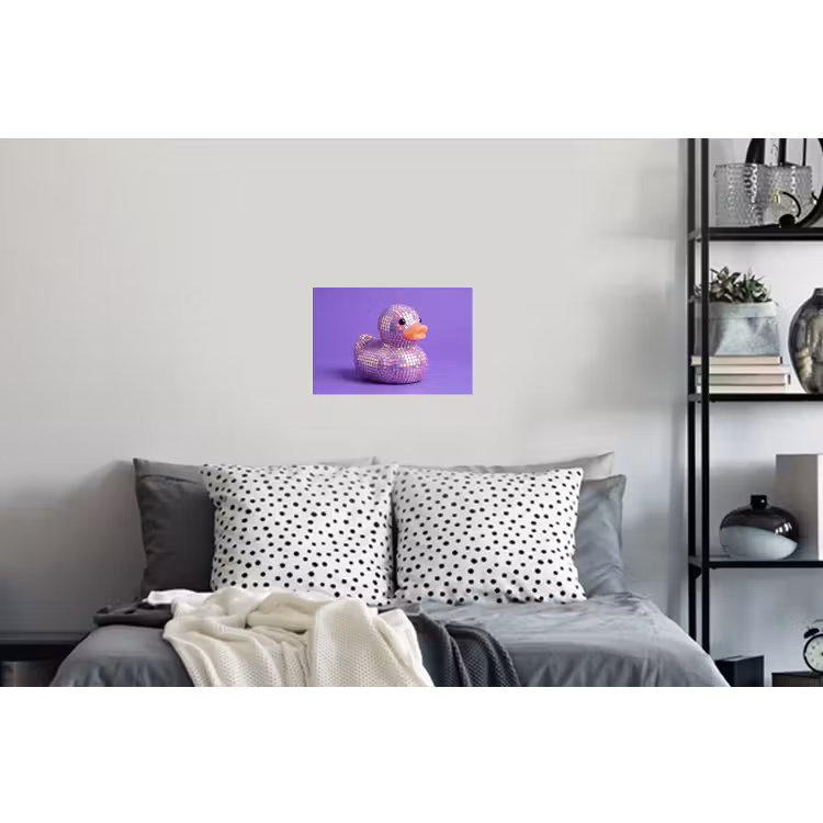 Disco - Eend - Paars Muursticker klein -slaapkamer