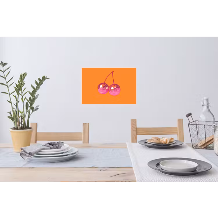 Discoballen - Kers - Spiegels - Roze Muursticker klein -eettafel
