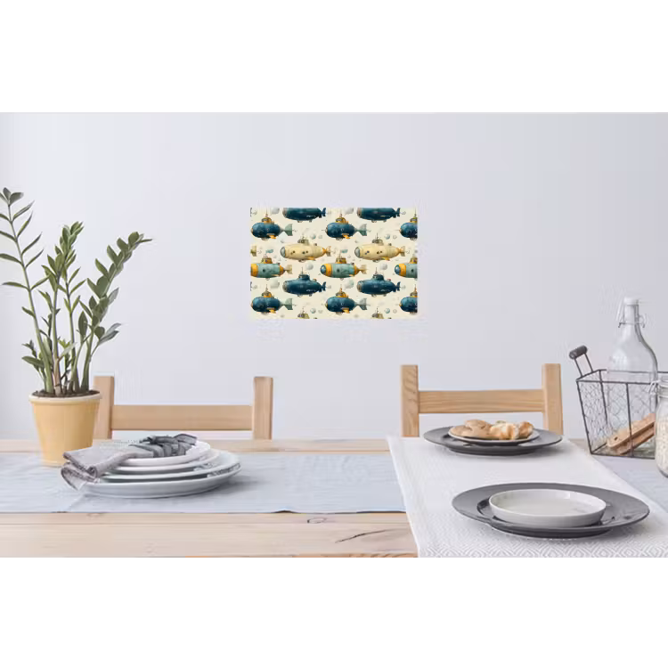 Duikboot - Fantasie - Kleurrijk Muursticker klein 286 -eettafel