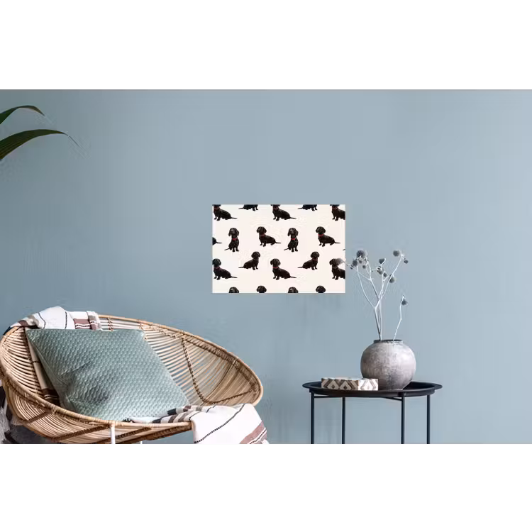 Hond - Patroon - Zwart Muursticker klein 286 -plant