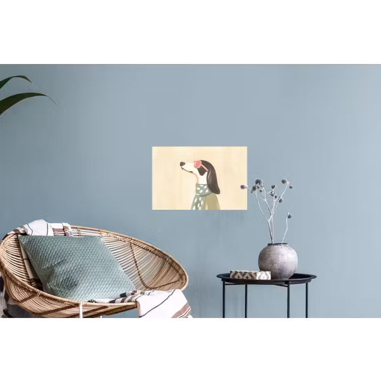 Hond - Zonnebril - Sjaal Muursticker klein -plant