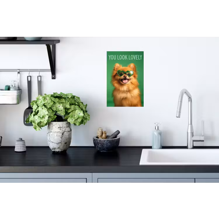Hond - Zonnebril - Valentijn - Love Muursticker klein -keuken