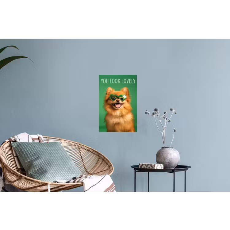Hond - Zonnebril - Valentijn - Love Muursticker klein -plant