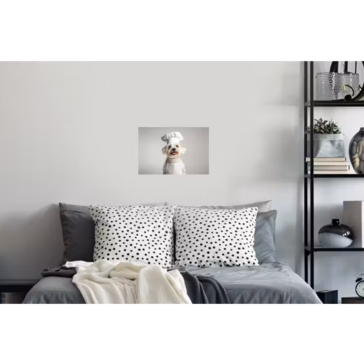 Hond - Wit - Kok Muursticker klein -slaapkamer