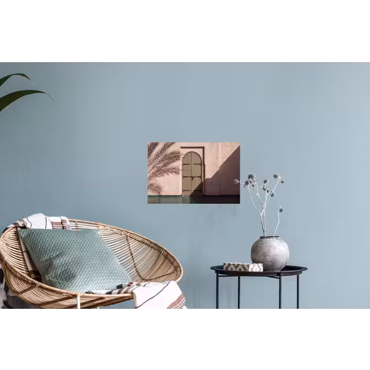 Deur - Hout - Architectuur - Groen - Rustiek Muursticker klein -plant