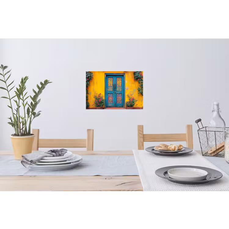 Deuren - Kleurrijk - Planten Muursticker klein -eettafel