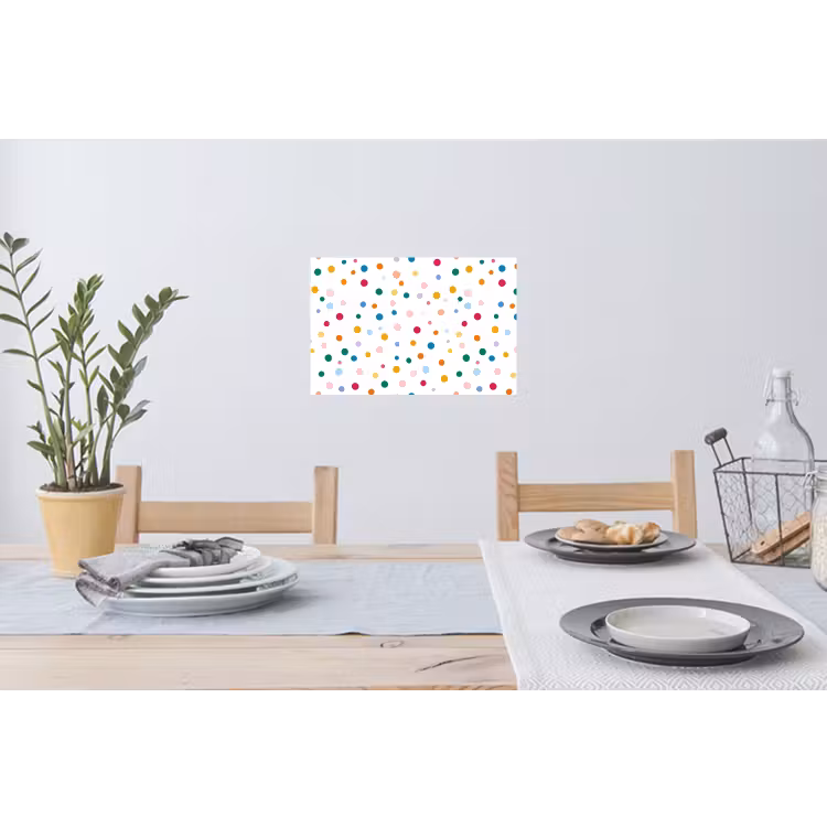 Stippen - Speels - Kleurrijk Muursticker klein 286 -eettafel