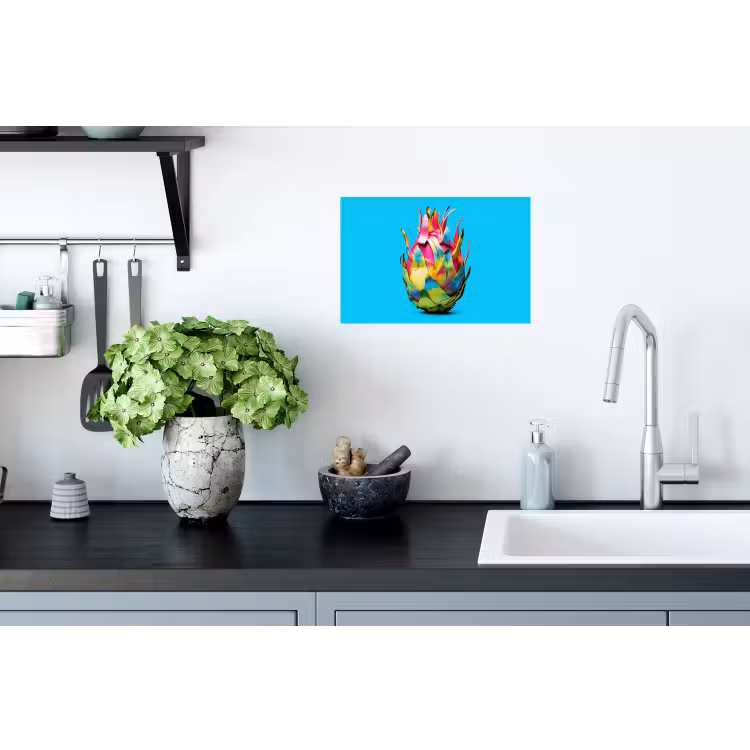 Drakenfruit - Blauw - Levendig Muursticker klein -keuken