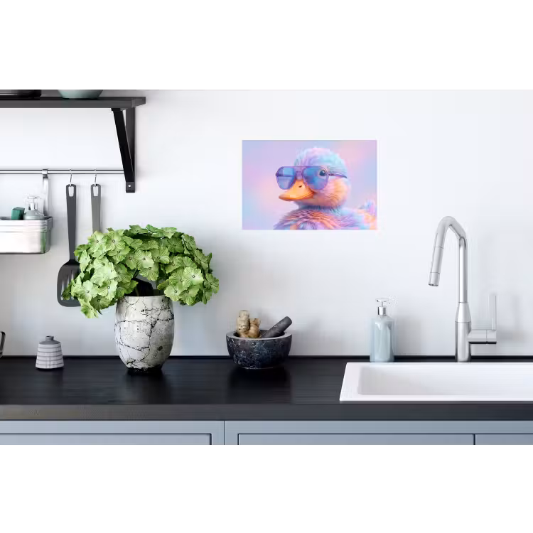 Eend - bril - Pastel Muursticker klein -keuken