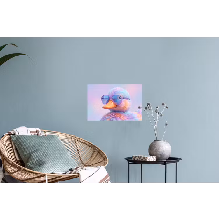 Eend - bril - Pastel Muursticker klein -plant