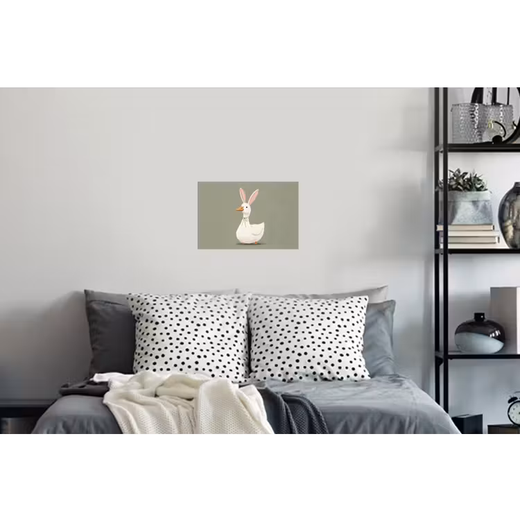 Eend - Konijnoren - Grijs Muursticker klein -slaapkamer
