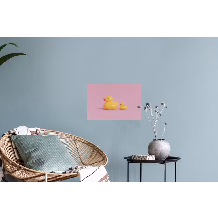 Eendjes - Vrolijk - Roze Muursticker klein -plant