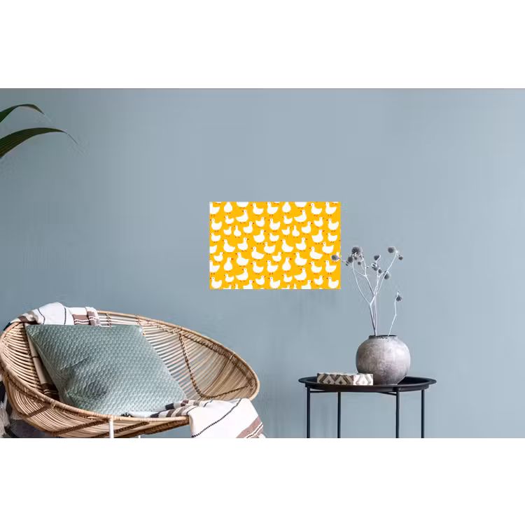 Eendjes - Patroon - Geel Muursticker klein 286 -plant