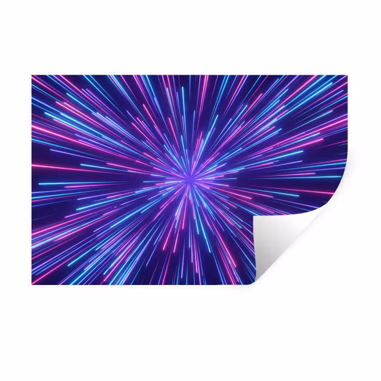 Dynamisch - Ruimte - Kleurrijk Muursticker klein -3d