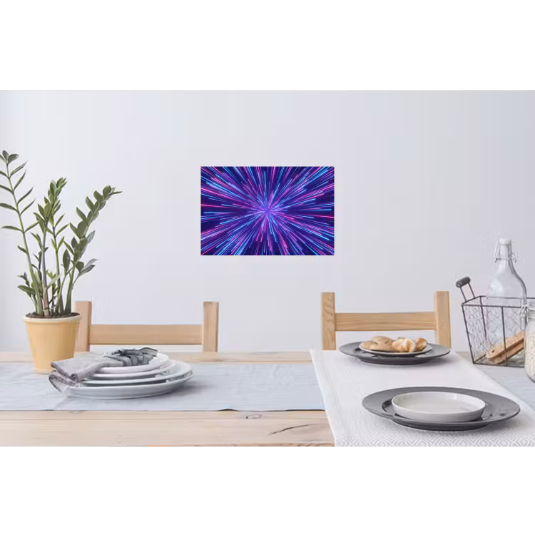 Dynamisch - Ruimte - Kleurrijk Muursticker klein -eettafel