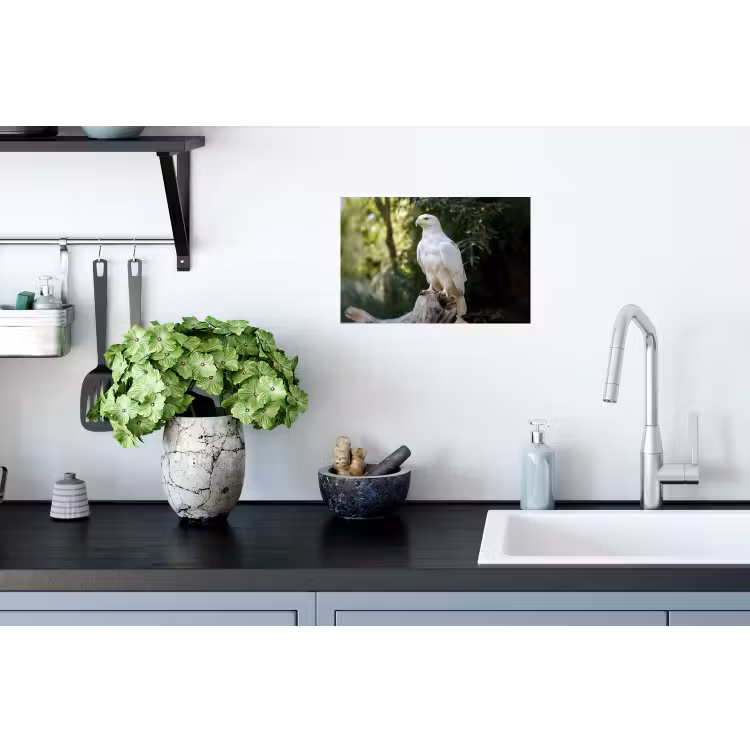 Arend - Hout - Wit - Planten Muursticker klein -keuken