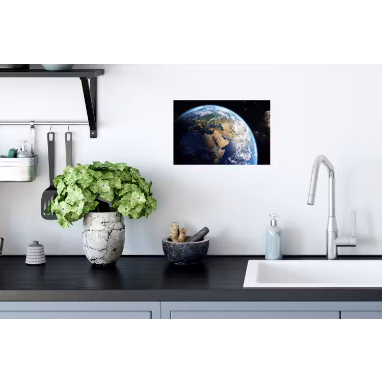 Aarde - Ruimte - Blauw - Groen Muursticker klein -keuken