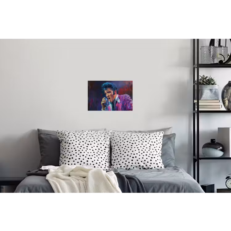 Expressief - Microfoon - Paars Muursticker klein -slaapkamer