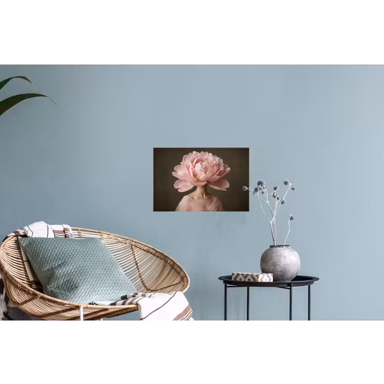 Gezicht - Roos - Roze Muursticker klein -plant