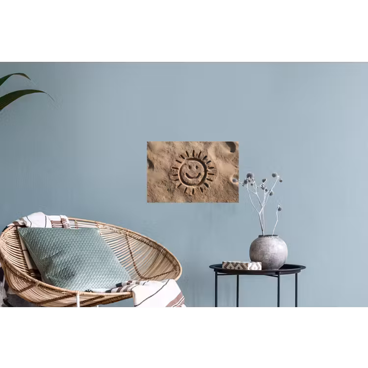 Gezichtje - Zon - Zand - Getekend Muursticker klein -plant
