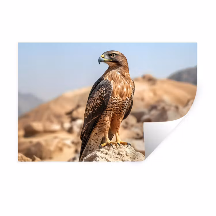 Valk - Vogel - Rots - Macht Muursticker klein -3d