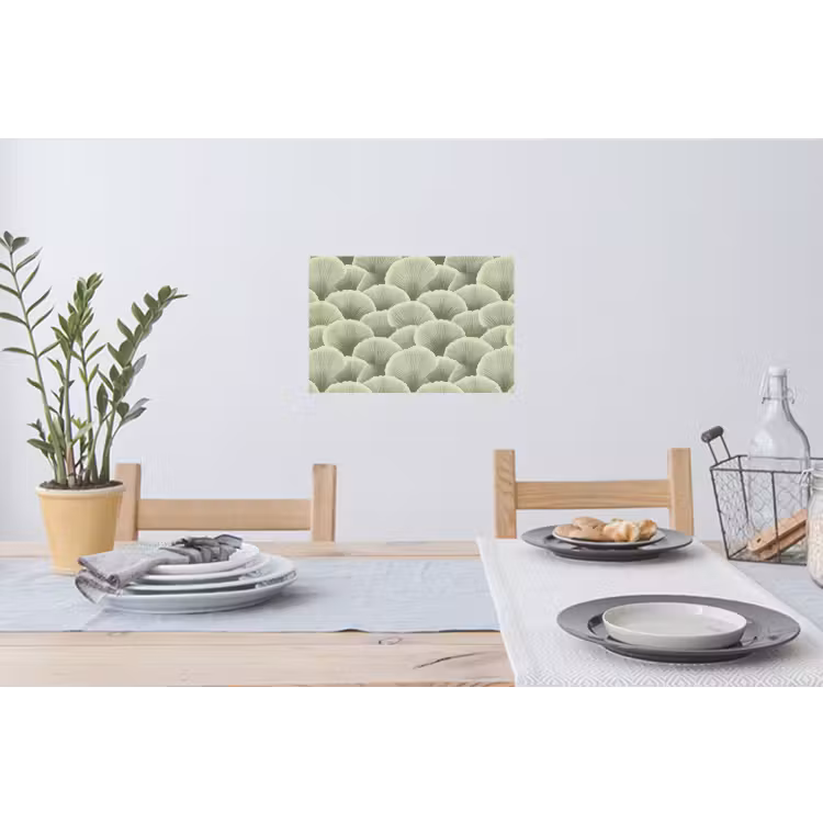 Waaier - Blad - Groen Muursticker klein 286 -eettafel
