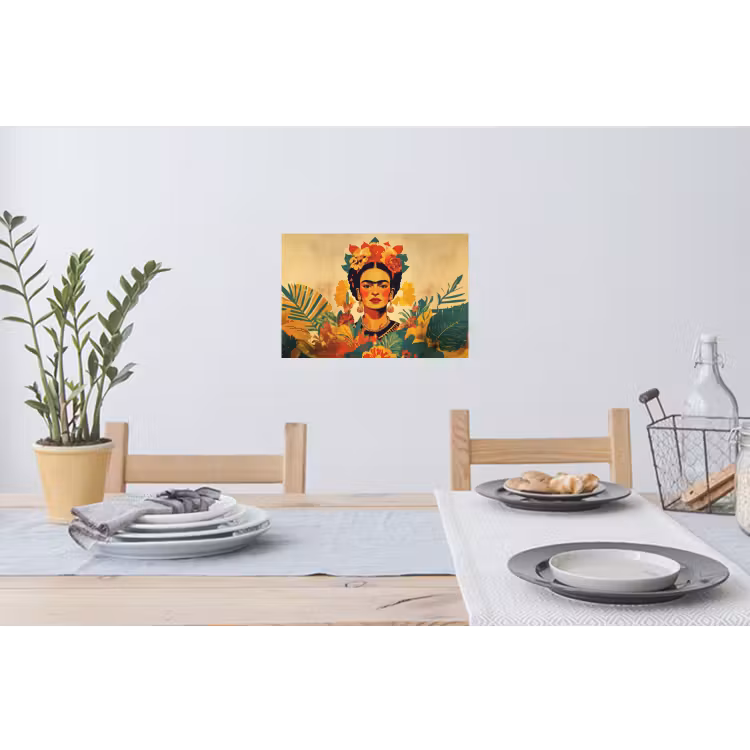 Vrouwelijk - Bloemen - Sieraden Muursticker klein -eettafel