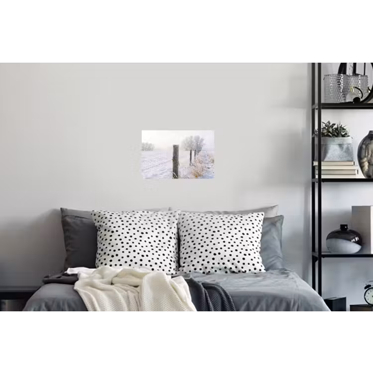 Hek - Sneeuw - Mist - Platteland - Nostalgisch Muursticker klein -slaapkamer